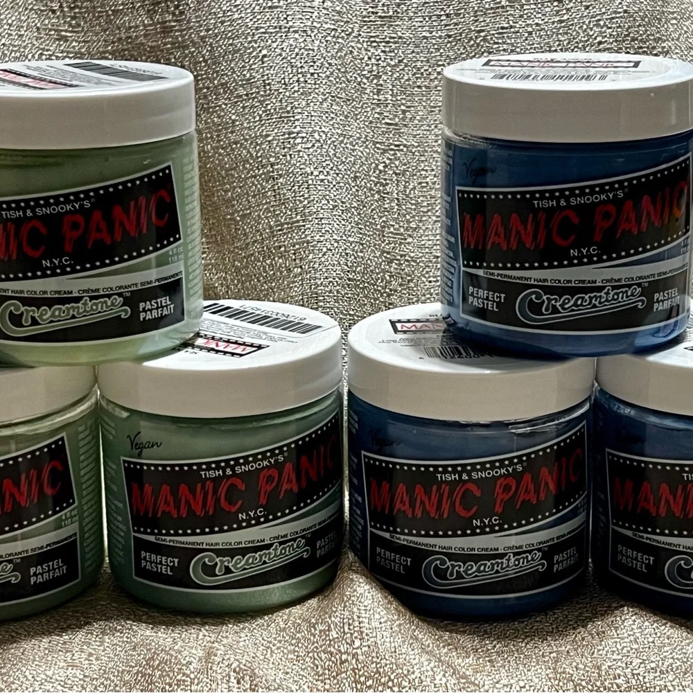 Lot of six new jars of Manic Panic Semi Permanent Creamtones Hair Dye Sea Nymph - Picture 2 of 8